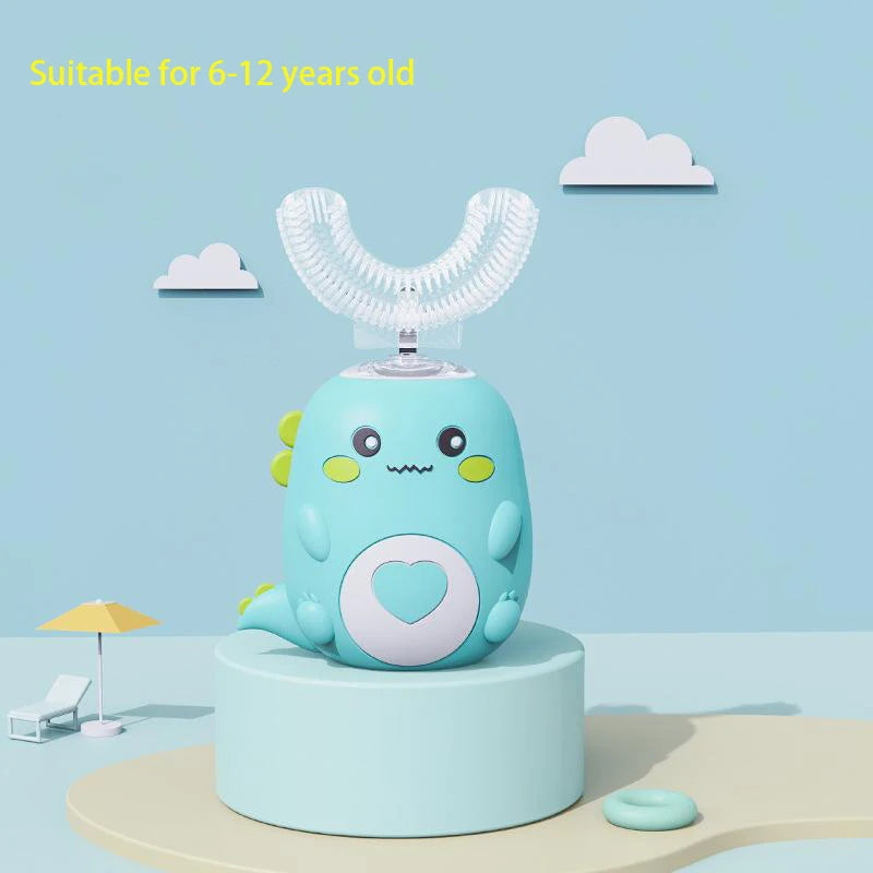 Children U-Shaped 360° Electric Silicone Toothbrush – Smart Cartoon Sonic Rechargeable