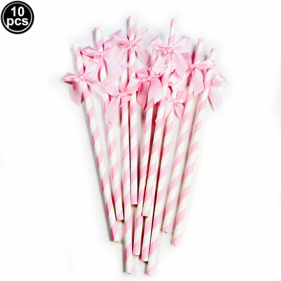 Pink Bow Birthday Party Decorations Girls Birthday Decor Banner Balloons Bow Napinks Plate Cup Pink Bow Theme Tableware Supplies