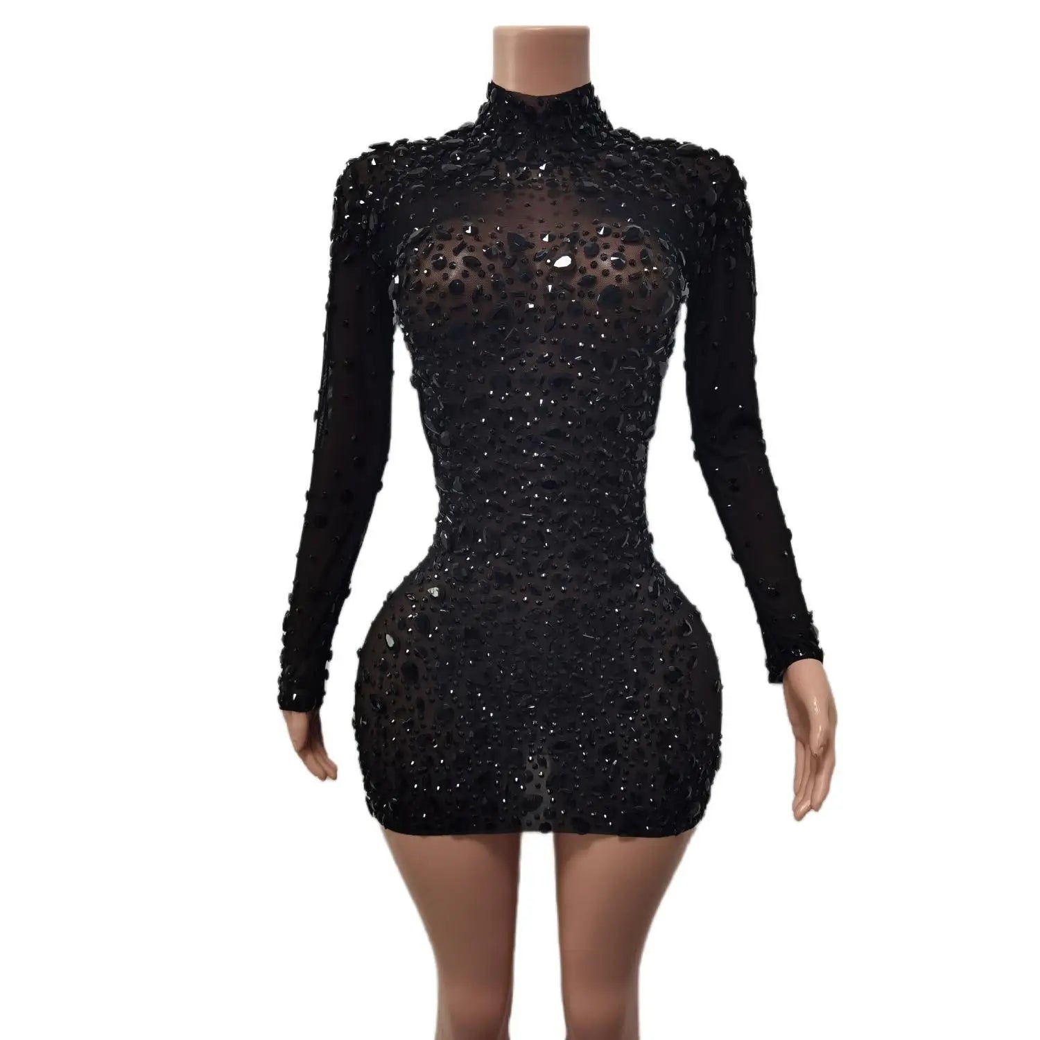 Sexy Dance Pink Dress Performance Sparkly Pink Rhinestones Dress Women Evening Birthday Celebrate Party Outfit 2025 Cuixing