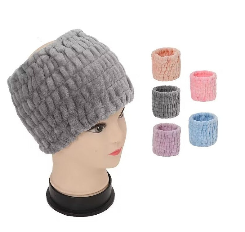 Women's Solid-Colored Sporty Flannel Extra-Wide Headband