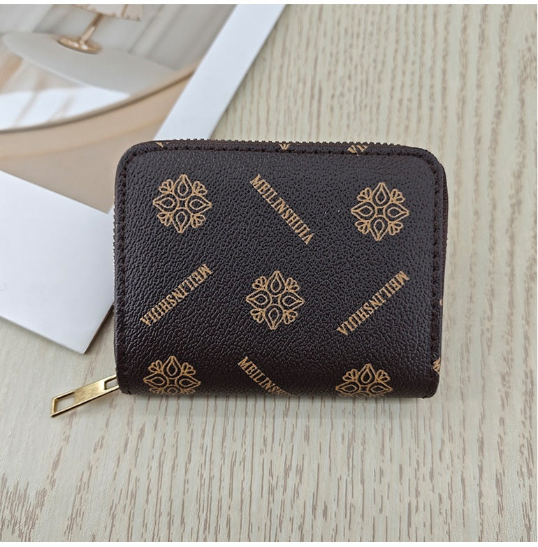 Simple And Stylish Single-zip Multi-cardholder Coin Purse