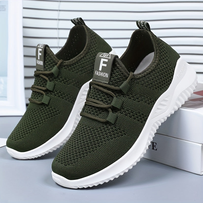 Women’s Breathable Pink Mesh Sneakers Comfortable All Season Lace-Up Shoes